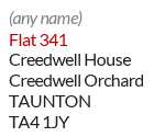 Example of a residential mailbox ID address