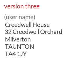 Address example for a mailbox account with southwest.expost.uk